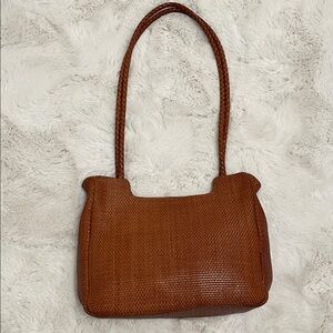 FALOR  Brown Woven Leather Shoulder Bag